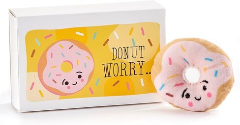Giftcraft Pocket Hug with Gift Box, Sentimental Gift Box with Plush Gift, Pocket Size Gift, Keepsake Box, Thoughtful, Shelf Decor, Cute Home Decor, Plush Toy – Donut in Kuwait