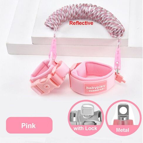 حبل جر مضاد للفقدان / سوار معصم آمن للأطفال مغلق ضد الفقدان، مفصل دوار 360 درجة عاكس مضاد للفقدان سوار مضاد لفقدان حزام الطفل 59 بوصة (أزرق) in Kuwait