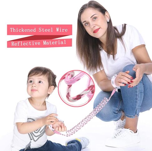 حبل جر مضاد للفقدان / سوار معصم آمن للأطفال مغلق ضد الفقدان، مفصل دوار 360 درجة عاكس مضاد للفقدان سوار مضاد لفقدان حزام الطفل 59 بوصة (أزرق) in Kuwait