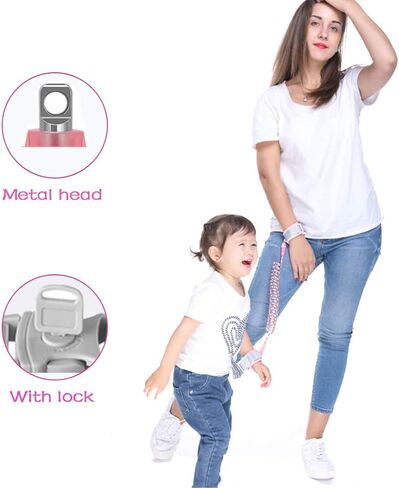 حبل جر مضاد للفقدان / سوار معصم آمن للأطفال مغلق ضد الفقدان، مفصل دوار 360 درجة عاكس مضاد للفقدان سوار مضاد لفقدان حزام الطفل 59 بوصة (أزرق) in Kuwait