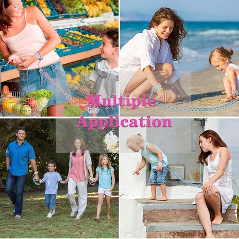 حبل جر مضاد للفقدان / سوار معصم آمن للأطفال مغلق ضد الفقدان، مفصل دوار 360 درجة عاكس مضاد للفقدان سوار مضاد لفقدان حزام الطفل 59 بوصة (أزرق) in Kuwait