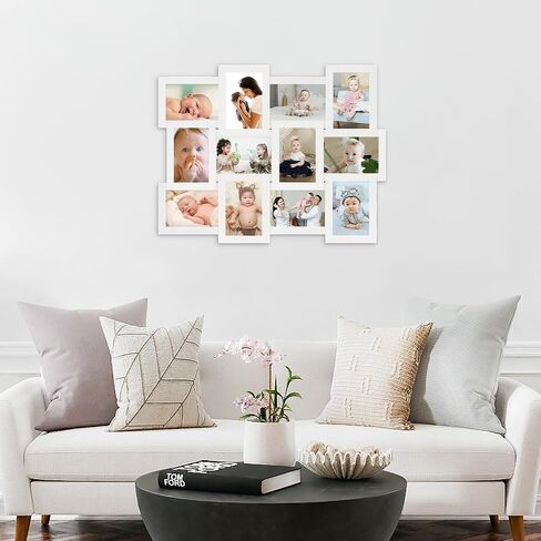 HELLO LAURA Collage Picture Frames for Wall 12 Openings - Black Collage Photo Frames Display Multiple Photos for Wall Hanging Collage Frame Christmas Gifts for Family Friends Lover in Kuwait