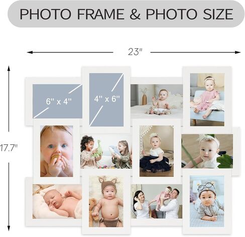HELLO LAURA Collage Picture Frames for Wall 12 Openings - Black Collage Photo Frames Display Multiple Photos for Wall Hanging Collage Frame Christmas Gifts for Family Friends Lover in Kuwait