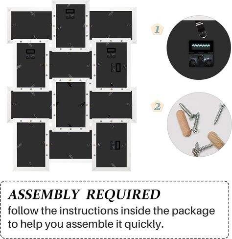HELLO LAURA Collage Picture Frames for Wall 12 Openings - Black Collage Photo Frames Display Multiple Photos for Wall Hanging Collage Frame Christmas Gifts for Family Friends Lover in Kuwait