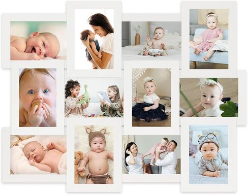 HELLO LAURA Collage Picture Frames for Wall 12 Openings - Black Collage Photo Frames Display Multiple Photos for Wall Hanging Collage Frame Christmas Gifts for Family Friends Lover in Kuwait