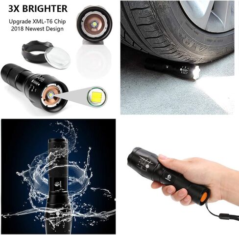 yIFeNG Tactical Flashlights 2 Pack, High Lumens T6 LED, Zoomable 5 Modes in Saudi Arabia