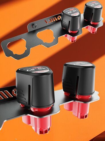 VAIIO Battery Rack Holder, Wrought Iron Heavy Duty Thickened Batteries Slot | for Milwaukee M12 12V, Stealth Battery Wall Mount Organizer Garage Storage, Workshops, Shelves in Kuwait