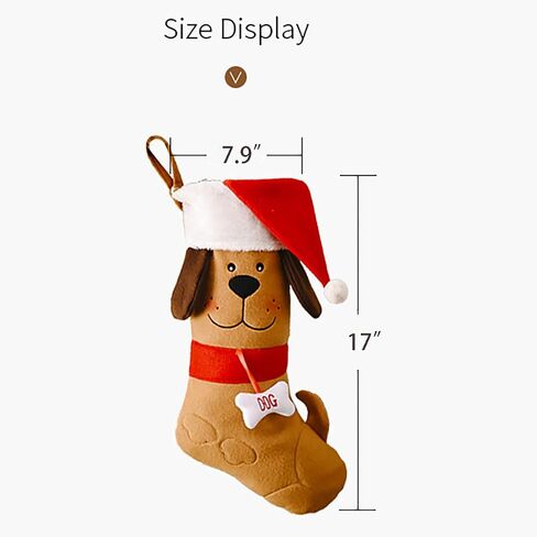 Pet Christmas Stocking for Dog and Puppies, Dog Theme Xmas Gift Decor (White,b) in Saudi Arabia