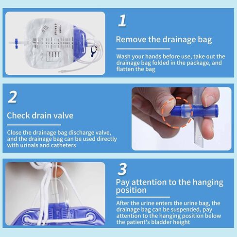 10 قطع من أكياس تصريف البول، وأكياس قسطرة ليلية، وحقيبة تجميع البول مع غرفة مضادة للارتجاع، وحقيبة تصريف طبية، وحوض تصريف سعة 1500 مل، وحقيبة بول قابلة للارتداء ونظام التبول (موصل لولبي) in Kuwait