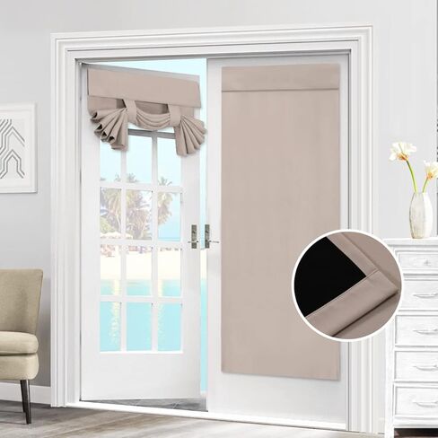 ستارة باب معتمة بنسبة 100% من الفيروز، ستائر باب فرنسية معزولة حراريًا، ستارة نافذة تريشيا، ستارة باب للخصوصية، ستائر جانبية للباب الفرنسي، ظلال مربوطة، عرض 26 × طول 68 بوصة، لوحة واحدة، حجر in Kuwait