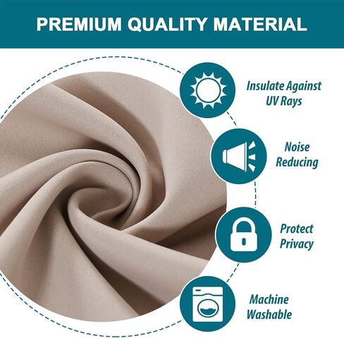 ستارة باب معتمة بنسبة 100% من الفيروز، ستائر باب فرنسية معزولة حراريًا، ستارة نافذة تريشيا، ستارة باب للخصوصية، ستائر جانبية للباب الفرنسي، ظلال مربوطة، عرض 26 × طول 68 بوصة، لوحة واحدة، حجر in Kuwait