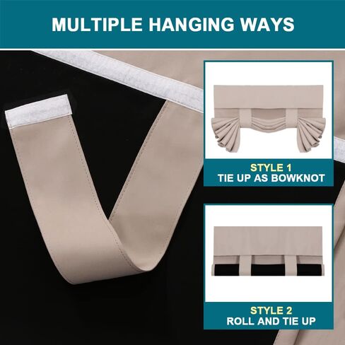 ستارة باب معتمة بنسبة 100% من الفيروز، ستائر باب فرنسية معزولة حراريًا، ستارة نافذة تريشيا، ستارة باب للخصوصية، ستائر جانبية للباب الفرنسي، ظلال مربوطة، عرض 26 × طول 68 بوصة، لوحة واحدة، حجر in Kuwait