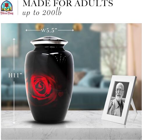 Rose Urn for Human Ashes Adult Female | Cremation Funeral Decorative Urn for Women and Men in Saudi Arabia
