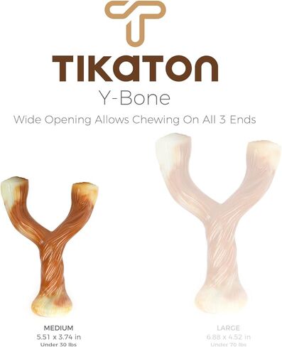 لعبة مضغ الكلب المتينة Y-Bone من Tikaton للمضغ العدواني، نكهة لحم الخنزير المقدد، كبيرة in Kuwait