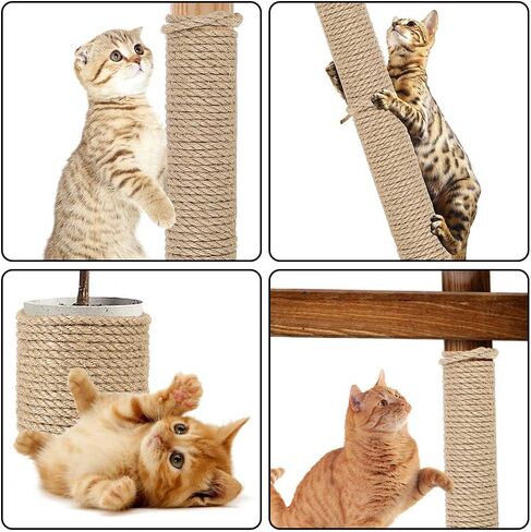 حبل السيزال الطبيعي للقطط لاستبدال شجرة عمود الخدش، حبل القنب لإصلاح الخدش بنفسك، حبل لشجرة القطط والبرج، 164 قدمًا in Kuwait