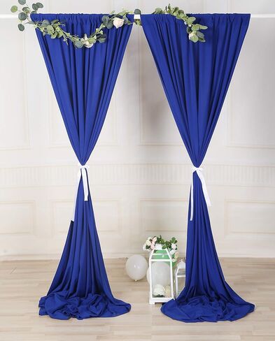 SHERWAY 2 Panels 4.8 Feet x 10 Feet Royal Blue Photography Backdrop Drapes, Thick Polyester Window Curtain for Wedding Party Ceremony Stage Decorations in Saudi Arabia