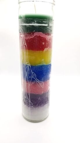 Holy Death (Santa Muerte) 7 Day Candle- Santisima Muerte Vela, Santisima Muerte - Holy Death Candle, Goth Decor, Candle, Green,red,yellow,blue,black in Saudi Arabia
