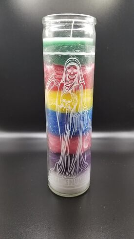 Holy Death (Santa Muerte) 7 Day Candle- Santisima Muerte Vela, Santisima Muerte - Holy Death Candle, Goth Decor, Candle, Green,red,yellow,blue,black in Saudi Arabia