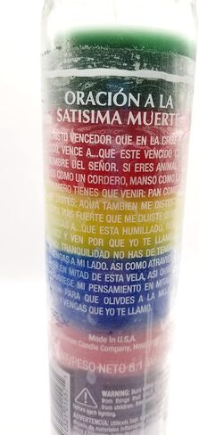 Holy Death (Santa Muerte) 7 Day Candle- Santisima Muerte Vela, Santisima Muerte - Holy Death Candle, Goth Decor, Candle, Green,red,yellow,blue,black in Saudi Arabia