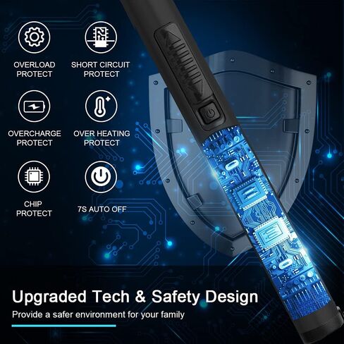 SUPRUS Candle Lighter Arc USB Lighter Electric Lighter with Upgraded LED Battery Display Safety Switch Rechargeable Flameless Plasma Windproof Portable (1 Poket Lighter 1 Flexible Lighter) in Kuwait