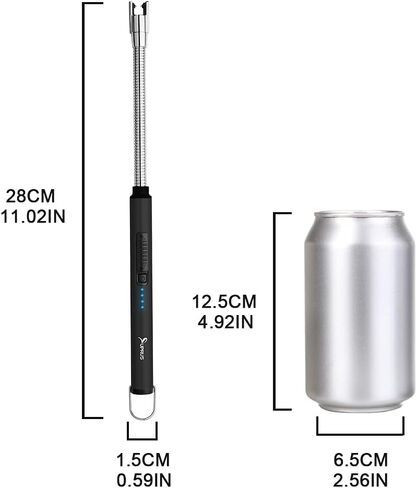 SUPRUS Candle Lighter Arc USB Lighter Electric Lighter with Upgraded LED Battery Display Safety Switch Rechargeable Flameless Plasma Windproof Portable (1 Poket Lighter 1 Flexible Lighter) in Kuwait