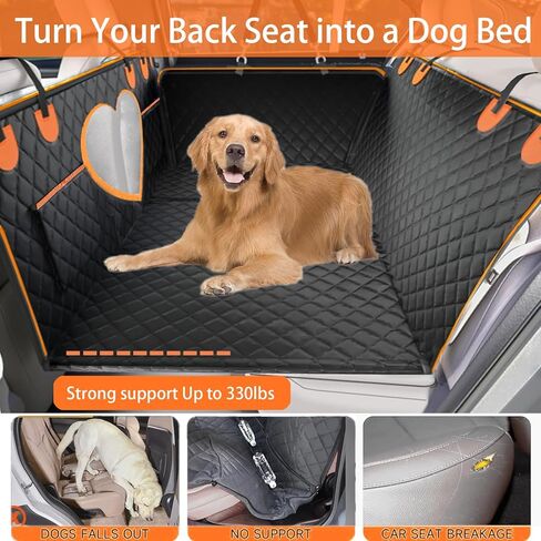 موسع المقعد الخلفي للكلاب من بانبانجو، غطاء مقعد سيارة للكلاب مع قاعدة صلبة، واقي المقعد الخلفي للكلاب في السيارة، أرجوحة للكلاب في السيارة والشاحنات وسيارات الدفع الرباعي وسرير التخييم والسفر (أسود) in Kuwait