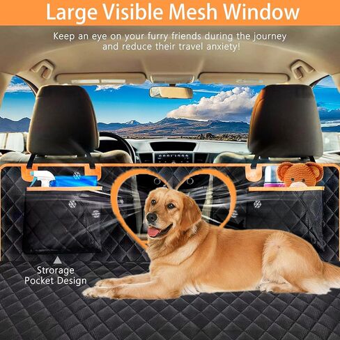 موسع المقعد الخلفي للكلاب من بانبانجو، غطاء مقعد سيارة للكلاب مع قاعدة صلبة، واقي المقعد الخلفي للكلاب في السيارة، أرجوحة للكلاب في السيارة والشاحنات وسيارات الدفع الرباعي وسرير التخييم والسفر (أسود) in Kuwait