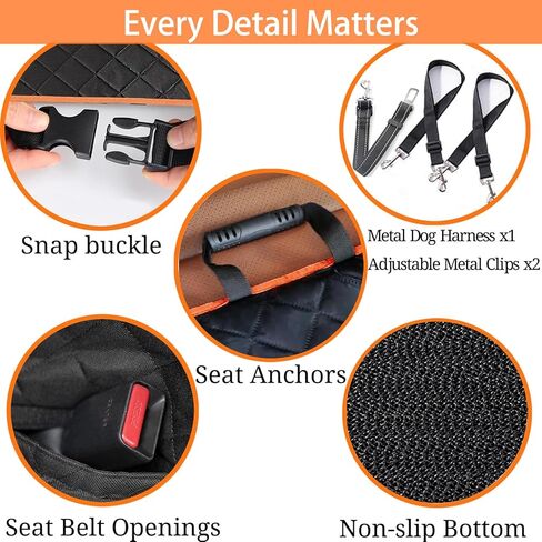 موسع المقعد الخلفي للكلاب من بانبانجو، غطاء مقعد سيارة للكلاب مع قاعدة صلبة، واقي المقعد الخلفي للكلاب في السيارة، أرجوحة للكلاب في السيارة والشاحنات وسيارات الدفع الرباعي وسرير التخييم والسفر (أسود) in Kuwait