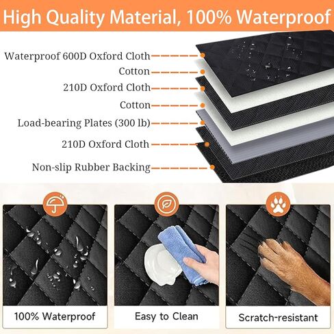 موسع المقعد الخلفي للكلاب من بانبانجو، غطاء مقعد سيارة للكلاب مع قاعدة صلبة، واقي المقعد الخلفي للكلاب في السيارة، أرجوحة للكلاب في السيارة والشاحنات وسيارات الدفع الرباعي وسرير التخييم والسفر (أسود) in Kuwait