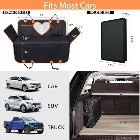 موسع المقعد الخلفي للكلاب من بانبانجو، غطاء مقعد سيارة للكلاب مع قاعدة صلبة، واقي المقعد الخلفي للكلاب في السيارة، أرجوحة للكلاب في السيارة والشاحنات وسيارات الدفع الرباعي وسرير التخييم والسفر (أسود) in Kuwait
