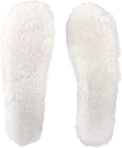 OKAYDA Lambswool Shoes Insoles Washable Genuine Sheepskin Soft Warm Wool Insoles for Shoes, Wellies, Slippers, Boots/Natural White (Men 9.5) in Kuwait