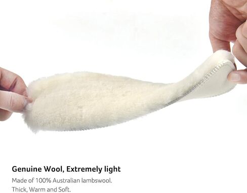 OKAYDA Lambswool Shoes Insoles Washable Genuine Sheepskin Soft Warm Wool Insoles for Shoes, Wellies, Slippers, Boots/Natural White (Men 9.5) in Kuwait