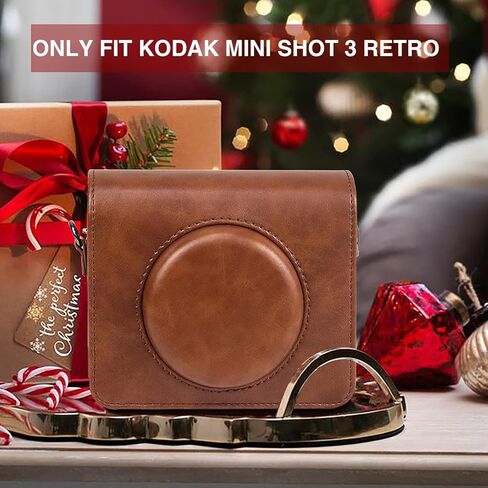 WOGOZAN Instant Photo Printer C300R Case for Kodak Mini Shot 3 Retro Bag with Adjustable Strap (Retro Brown) in Kuwait