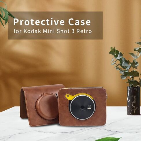 WOGOZAN Instant Photo Printer C300R Case for Kodak Mini Shot 3 Retro Bag with Adjustable Strap (Retro Brown) in Kuwait