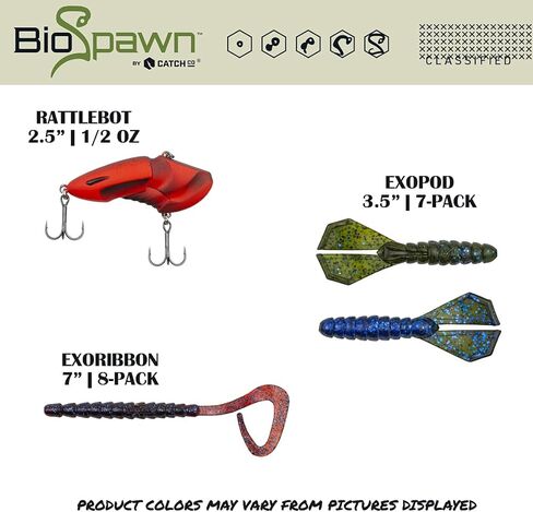مجموعة صيد السمك من كاتش كو بيو سباون بيزلز باس | راتلبوت | ExoPod | ExoRibbon | VileCraw | PlasmaTail in Kuwait