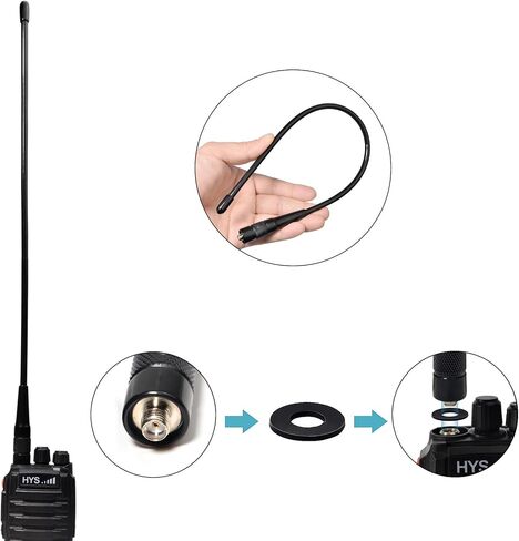 UAYESOK 15.3 بوصة هوائي GMRS (462-467 ميجا هرتز) SMA-أنثى ترقية سوط ناعم لأجهزة الراديو المحمولة BaoFeng UV-5R GMRS UV-9G GM-15 Pro BTECH GMRS-PRO GMRS-V2 in Saudi Arabia