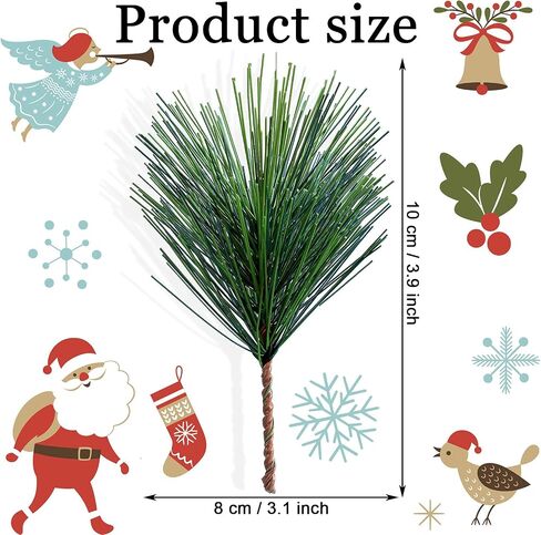 70 Pieces Artificial Pine Needles Branches 3.9 x 3.1 Inches Small Pine Twigs Stems Picks Green Plants Pine Needles Fake Greenery Pine Picks for Christmas Garland Wreath Holiday Garden Decoration in Saudi Arabia