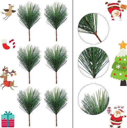 70 Pieces Artificial Pine Needles Branches 3.9 x 3.1 Inches Small Pine Twigs Stems Picks Green Plants Pine Needles Fake Greenery Pine Picks for Christmas Garland Wreath Holiday Garden Decoration in Saudi Arabia