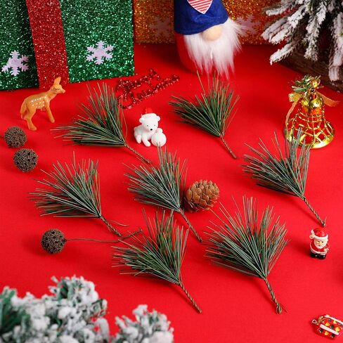 70 Pieces Artificial Pine Needles Branches 3.9 x 3.1 Inches Small Pine Twigs Stems Picks Green Plants Pine Needles Fake Greenery Pine Picks for Christmas Garland Wreath Holiday Garden Decoration in Saudi Arabia