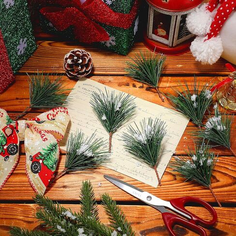 70 Pieces Artificial Pine Needles Branches 3.9 x 3.1 Inches Small Pine Twigs Stems Picks Green Plants Pine Needles Fake Greenery Pine Picks for Christmas Garland Wreath Holiday Garden Decoration in Saudi Arabia