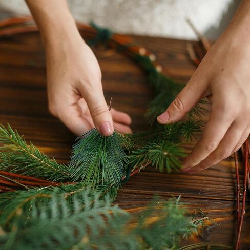 70 Pieces Artificial Pine Needles Branches 3.9 x 3.1 Inches Small Pine Twigs Stems Picks Green Plants Pine Needles Fake Greenery Pine Picks for Christmas Garland Wreath Holiday Garden Decoration in Saudi Arabia