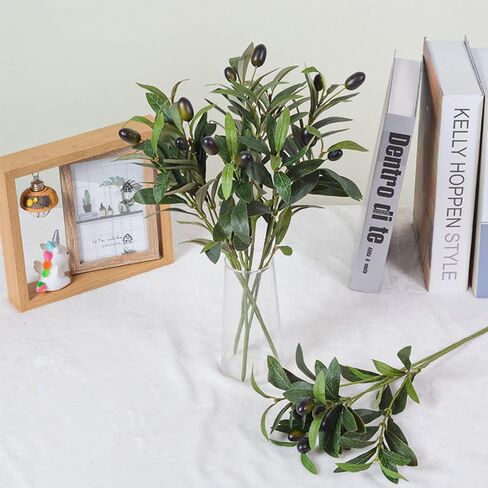 Musdoney 5 حزمة غصن الزيتون الاصطناعي يترك فروع نبات الأوكالبتوس وهمية لترتيب الزهور زهرية باقات الزفاف المنزل مكتب ديكور الخضرة in Kuwait