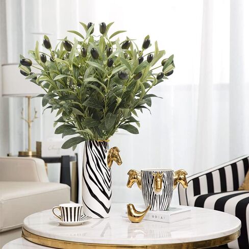 Musdoney 5 حزمة غصن الزيتون الاصطناعي يترك فروع نبات الأوكالبتوس وهمية لترتيب الزهور زهرية باقات الزفاف المنزل مكتب ديكور الخضرة in Kuwait