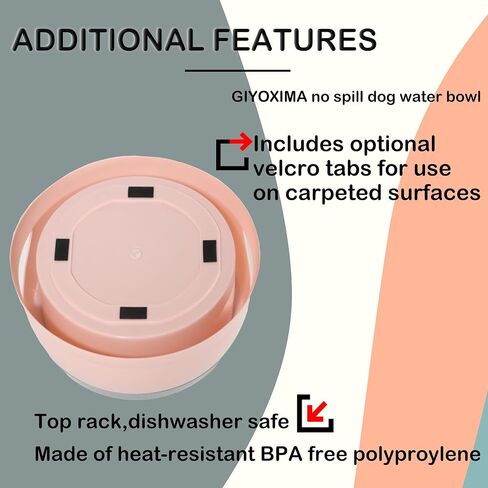 25OZ No Spill Dog Water Bowl, Slobber Stopper, Polypropylene Material, Ideal for Indoor and Outdoor Use in Saudi Arabia