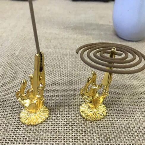 TOPBATHY 3 Pcs Incense Holder Clip Buddha Hand Lotus Incense Coil Clamp Incense Ash Holder Tabletop Decorative Ornament Gift for Home Office in Kuwait