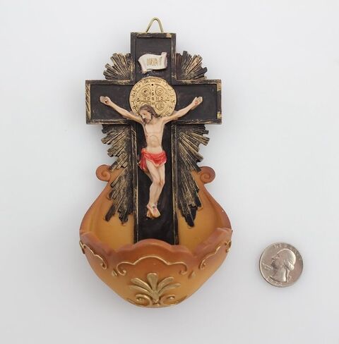 CB St Benedict Crucifix Holy Water Font in Saudi Arabia