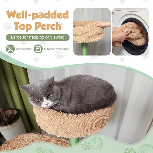 Liaakrr Cactus Cat Tree, 46" Cat Tower for Indoor Cats, Cat Tree Tower Sisal Covered Scratching Posts, Comfy Condos, Plush Perches and Hammock for Small- to Large-Sized Cats in Kuwait