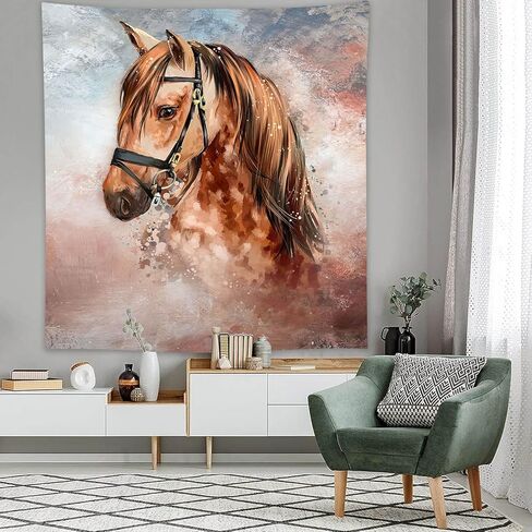 SXCHEN Hippie نسيج الجدار شنقا نسيج لغرفة النوم الحصان البني مع مقاليد 60 "× 80" in Kuwait