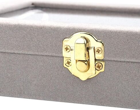 حامل عرض مجوهرات من الزجاج المخملي من MyJell، صندوق تخزين، أقراط حلقية، صندوق مجوهرات، حامل حلقي (أسود) in Kuwait