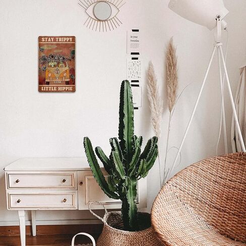 CrazySign Vintage Sign Hippie Wall Decor Stay Trippy Little Hippie Sign For Hippy Room, Bedroom, Office ,Hippy Gifts (232) in Kuwait